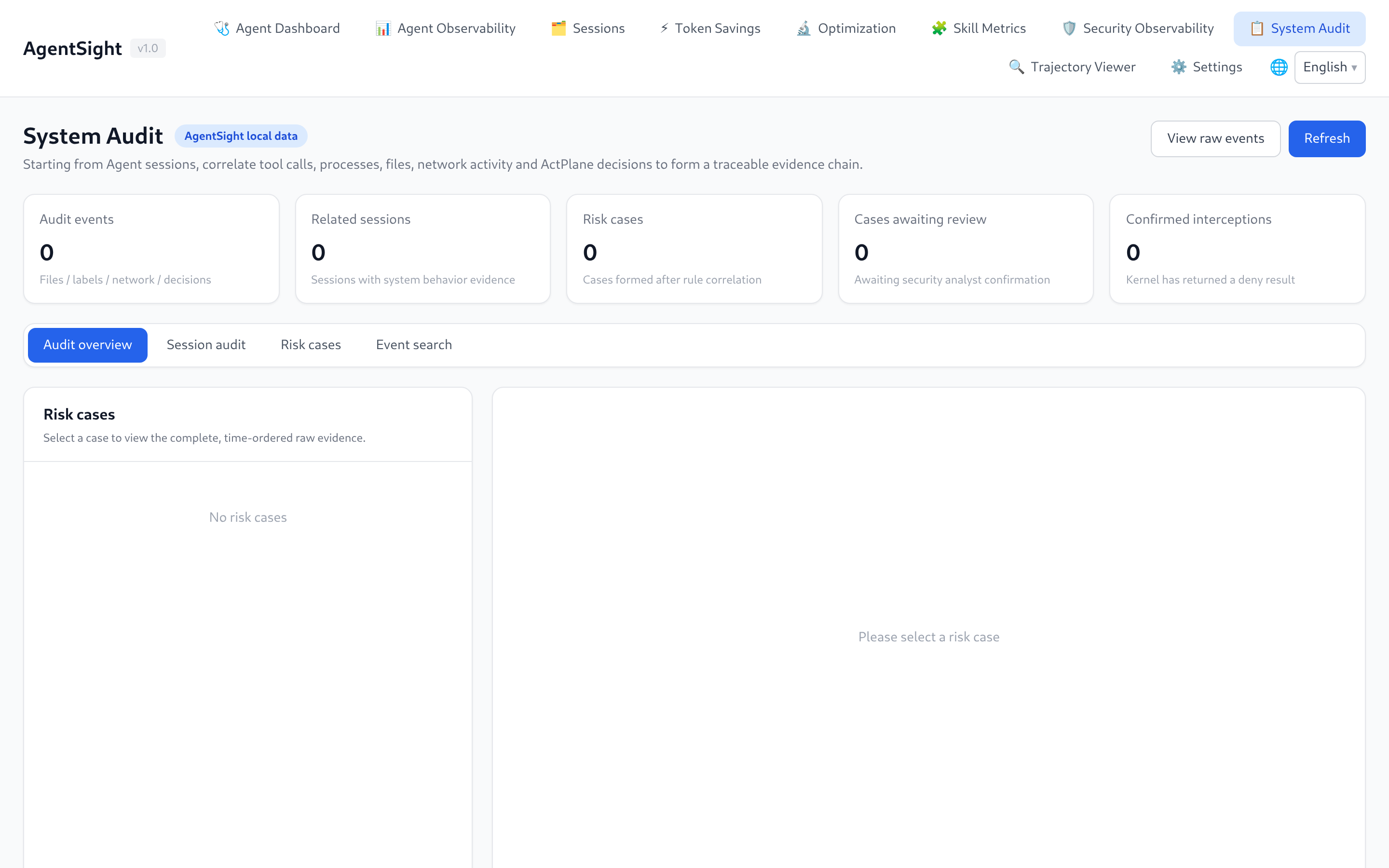 System Audit page
